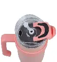 1200ML Tumbler with Handle and Straw Lid | Pink White Insulated Mug  304 Reusable Stainless Steel Insulated